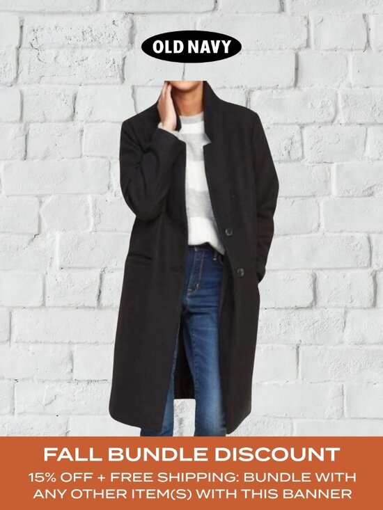 Old Navy Jackets & Blazers - Old Navy Black Wool-Blend Oversized Overcoat | Women's Size M